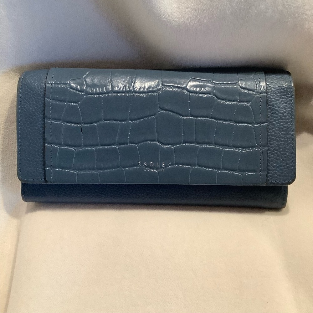 Radley London Slate Blue Croc-Embossed Wallet